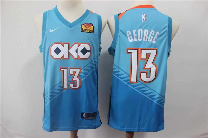 Thunder 13 Paul George Turquoise Light Blue City Edition Nike Swingman Jersey,We sell and wholesale Thunder 13 Paul George Turquoise Light Blue City Edition Nike Swingman Jersey on line form chian!